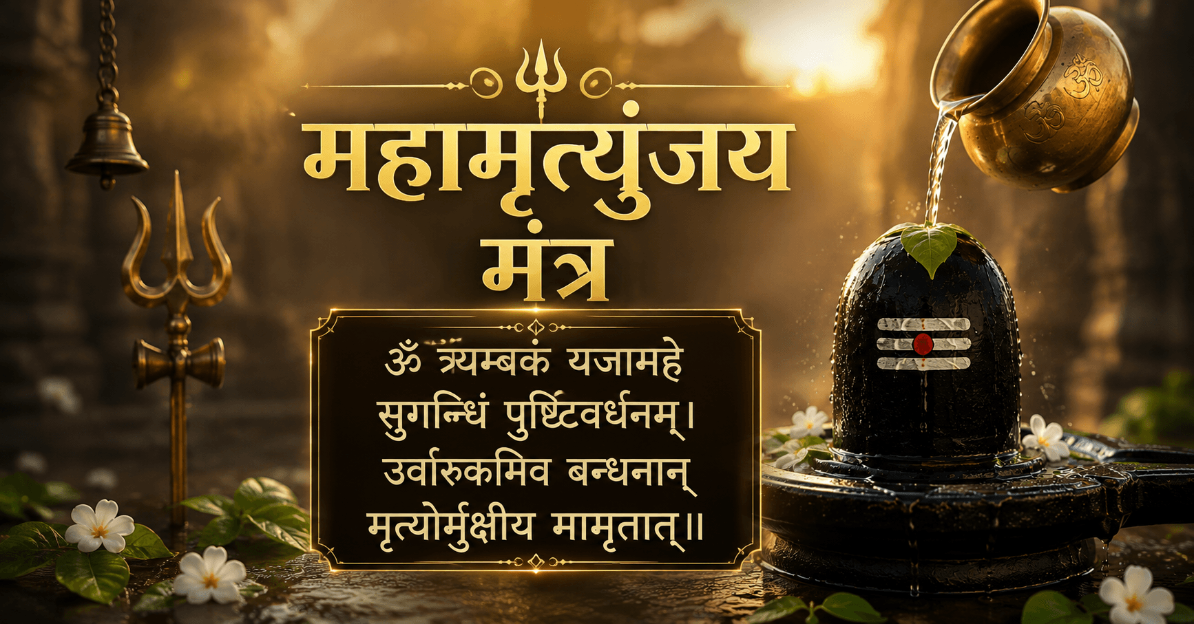 महामृत्युंजय मंत्र के साथ शिवलिंग, जल अभिषेक और महादेव उपासना