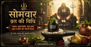 Somvar Vrat ki vidhi aur Shiv puja ke liye Shivling, Belpatra, diya aur phal
